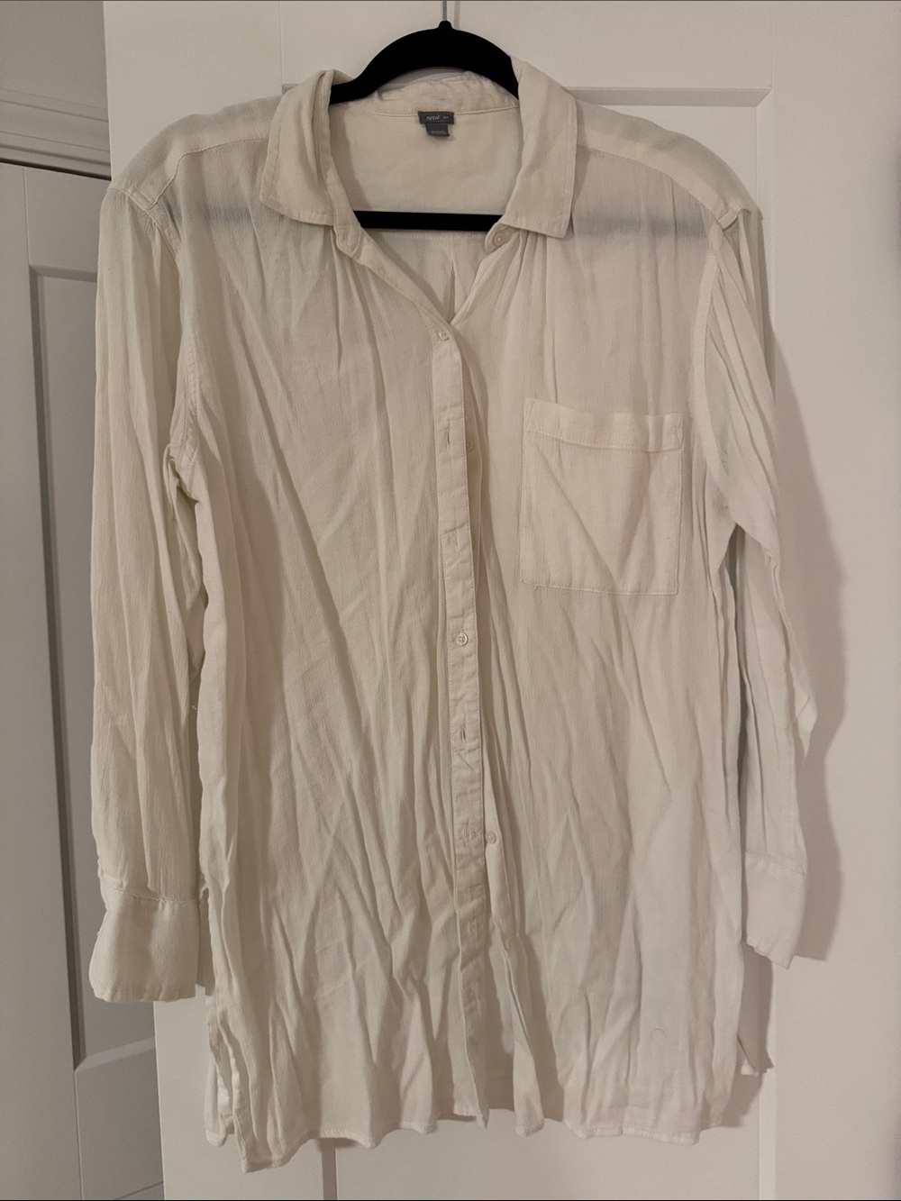 Aerie Oversized Button-Up Long Sleeve Shirt